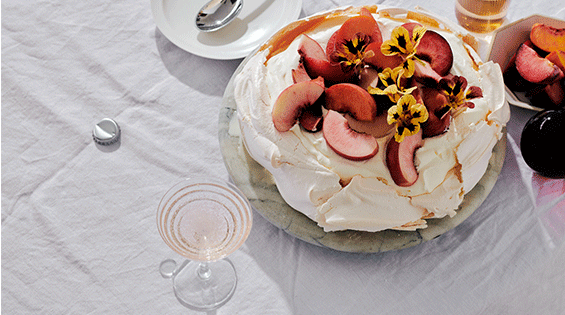 Pavlova with seasonal fruit
