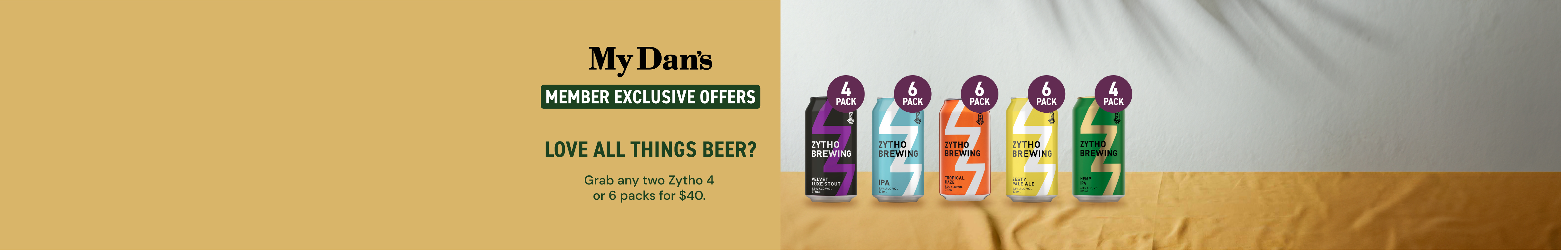 Buy Any 2 Zytho Beer (Pack of 4 or 6) at $40 (Member Exclusive) - Dan ...