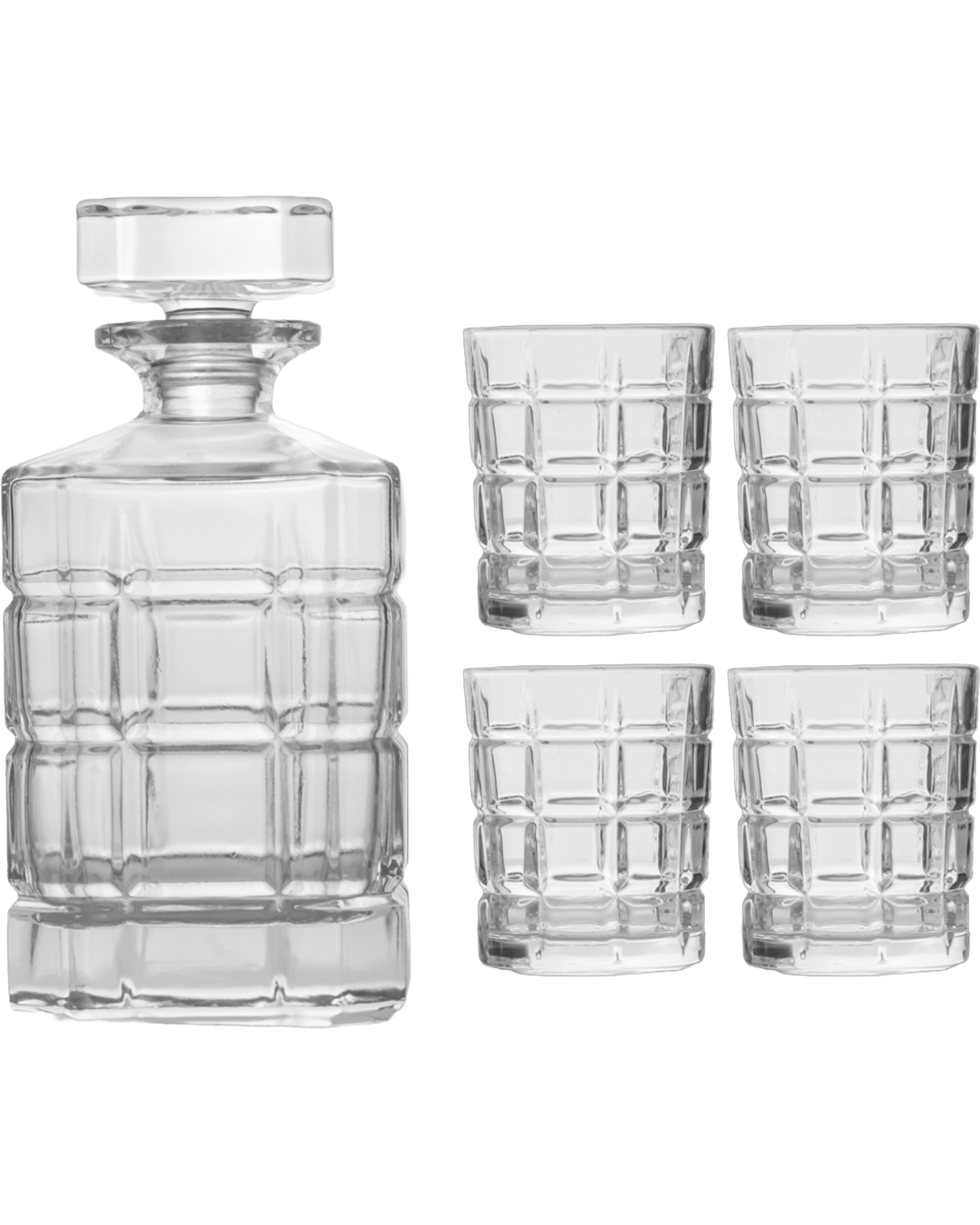 Buy Barware Solitaire Decanter Set With 4 Glasses Online (Lowest Price
