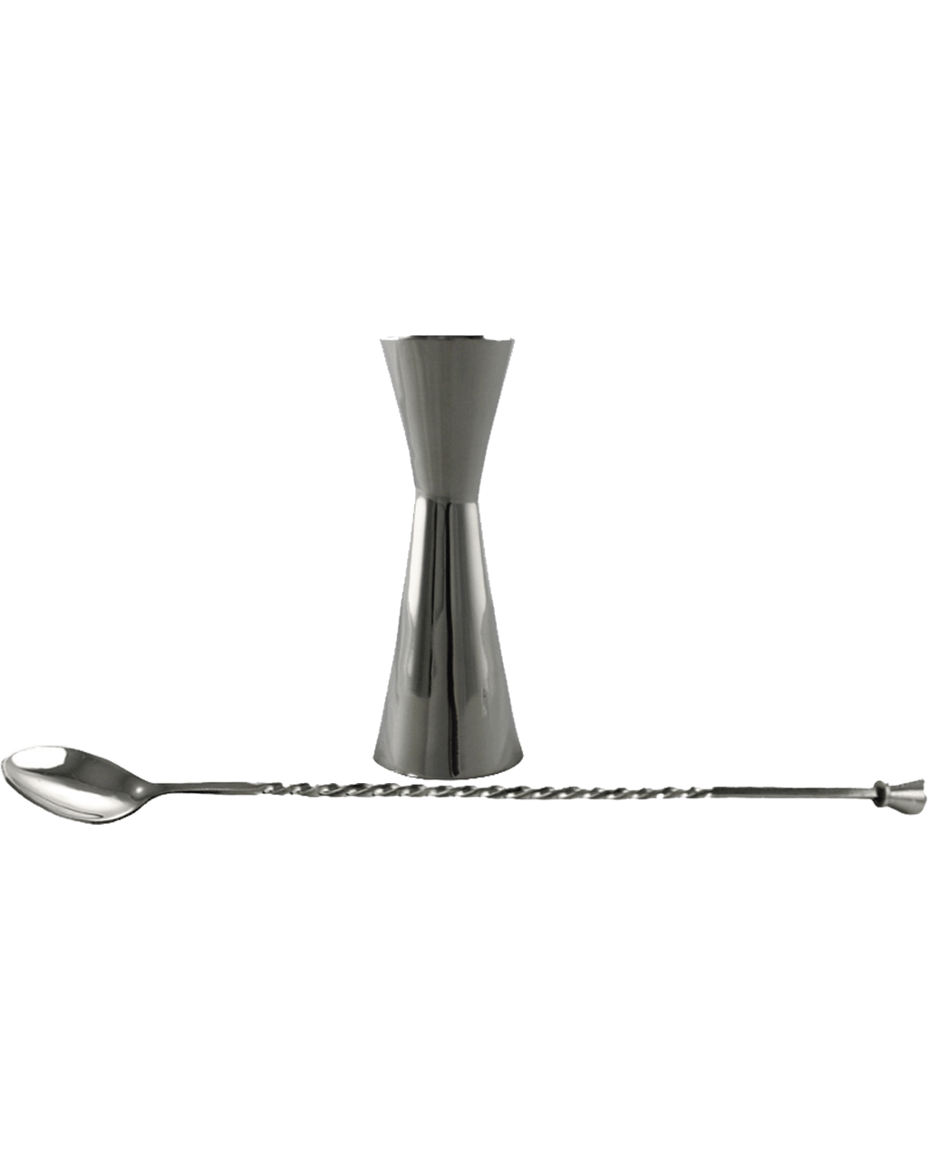 Barware Argyle Jigger Stainless Steel 30/60ml & Bar Spoon With Stud