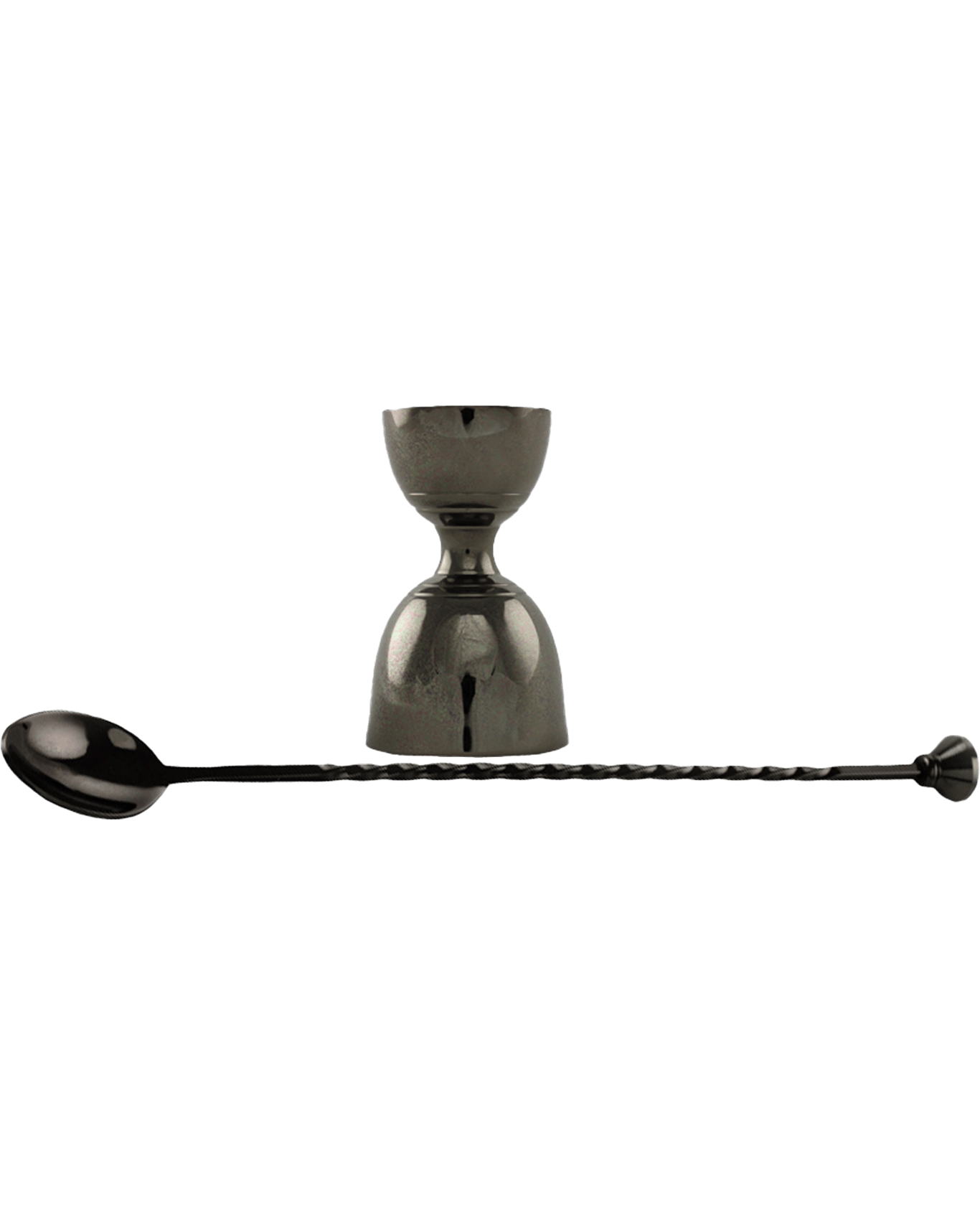 Buy Barware Bell Jigger Black Chrome 30/60ml & Bar Spoon Twist With