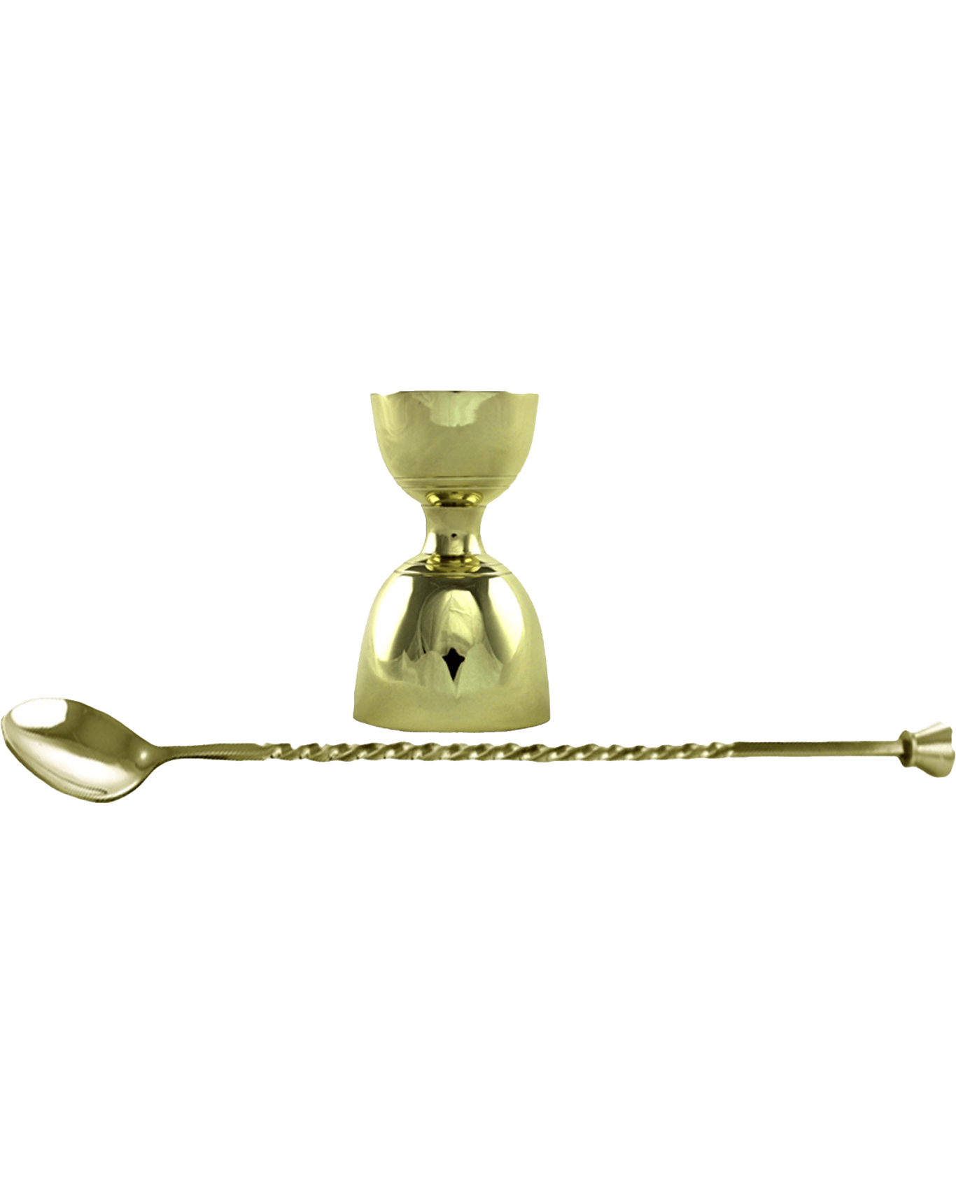 Buy Barware Bell Jigger Gold 30/60ml & Bar Spoon Twist With Stud