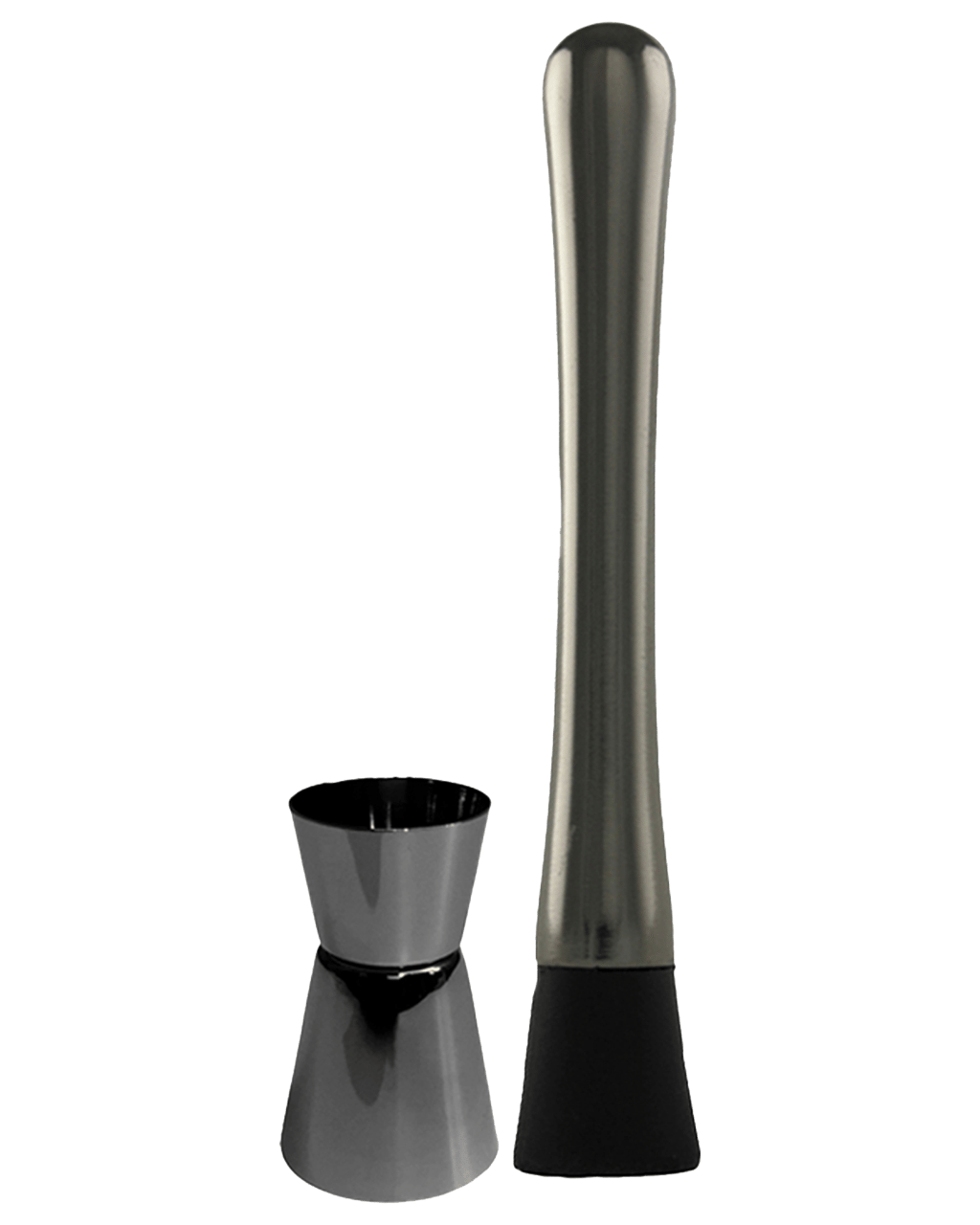 Buy Barware Muddler S/s Black Ridged Base Black Chrome 205mm & Double