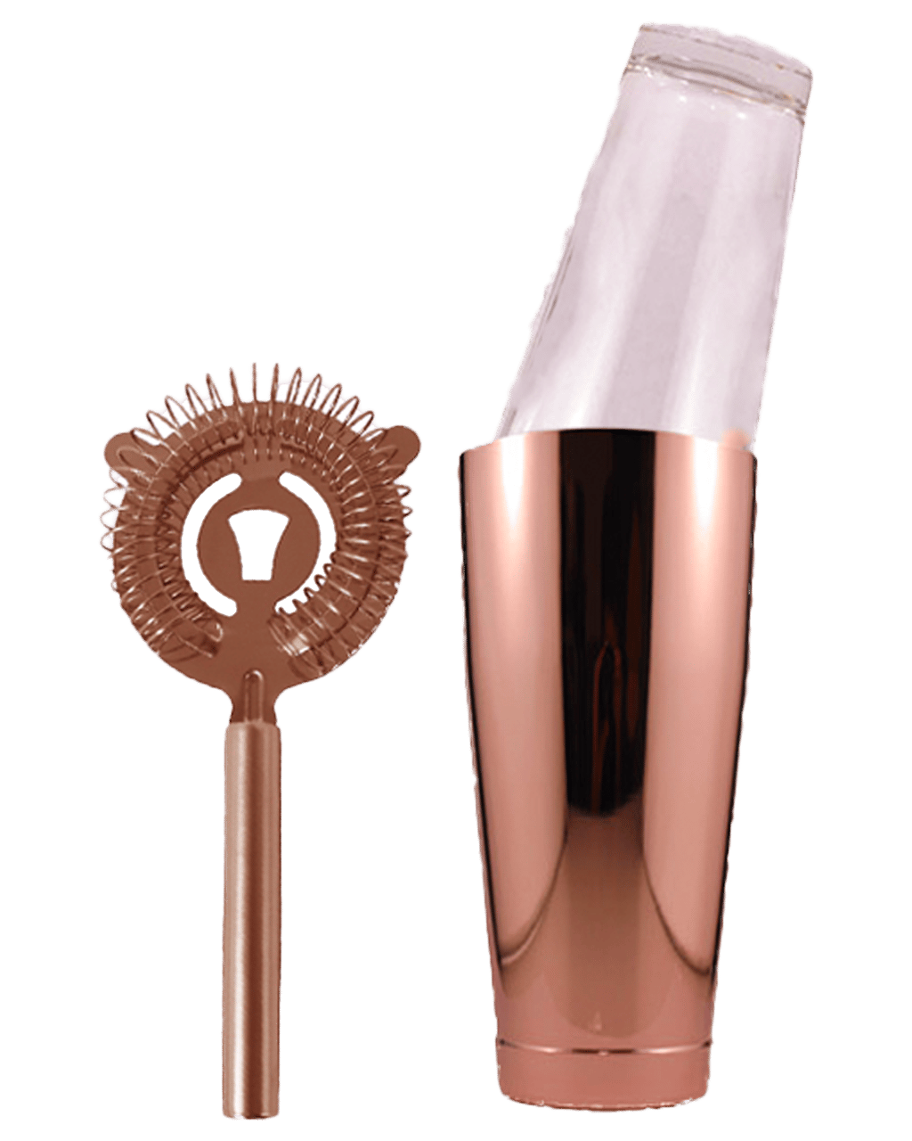 Barware Cocktail Shaker Set Boston Tin & Glass Copper & Cocktail