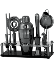 Complete Cocktail Kit with Stand - Black Chrome