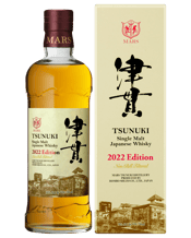  Mars Tsunuki Single Malt<br>Edition 2022 700ml... 700ML The name tells you this single malt is distilled and matured at Tsunuki, aand this is its 3rd release after Tsunuki The First and Tsunuki Peated. Beautiful pure water is used, and the natural environment with<br>day and night-time temperature change has considerable and unique influence on this whisky. Majority of this single malt was matured in bourbon barrels. It has amber colour. On nose, fresh sweetness such as lemon cake, blacktea and a whiff of smoke at first, and followed by cacao, azuki