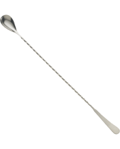  Barfly Paddle Bar Spoon<br>Stainless Steel 33.5cm   Mchined end for handling small quantities of ingredients.<br>Twisted design for better control and grip.<br>Precision formed bowl for proper capacity, easy stirring, and smooth transfer.<br>One-piece construction for greater durability and sanitation.<br>18-8 Stainless steel core construction for strength and long life.