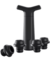  Bar Staples Wine Pump With<br>Four Stoppers   Slows down the oxidation process and keeps wine fresher for longer after opening. Economical: Preserve every drop of your best wines for up to 5-7 days. Two leak-proof silicone seals allow for horizontal storage in wine racks.<br>Easy to use - Simply place the stopper into the bottle, attach the pump to the stopper, then pump 8-10 times and remove.<br>Slows down the oxidation process and keeps wine fresher for longer after opening.<br><br />Economical: Preserve every drop of your best wines for