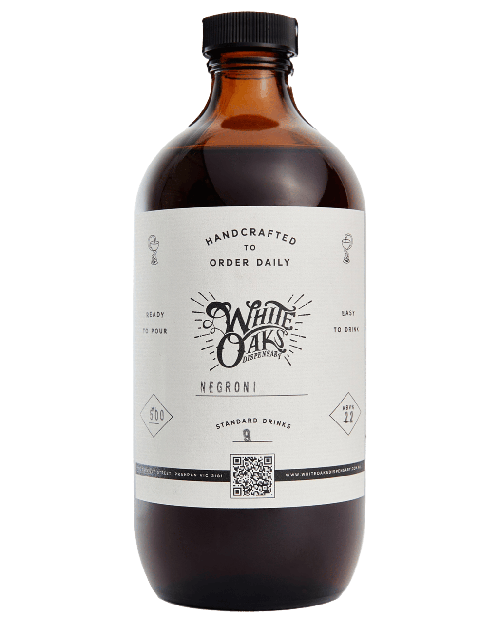 White Oaks Dispensary Forty Spotted Gin Negroni 500ml Bottled Cocktail Boozy