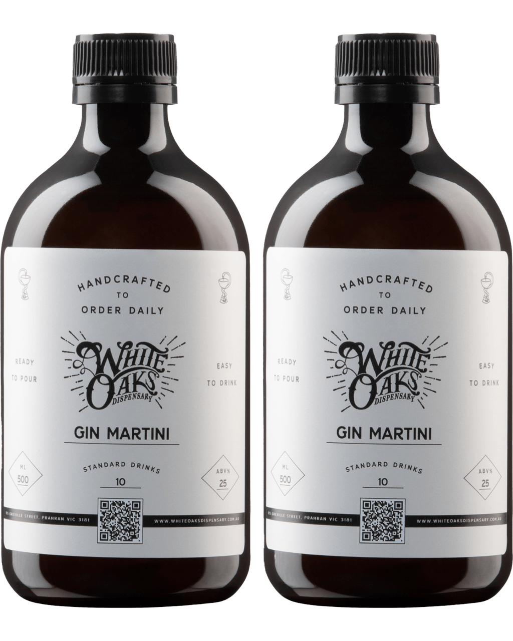 White Oaks Dispensary Classic Gin Martini 500mL Pack Of 2 Bottled