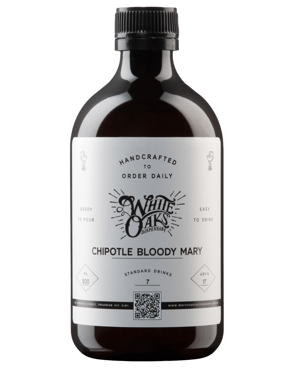 White Oaks Dispensary Chipotle Bloody Mary Bottled Cocktail 500mL - Boozy