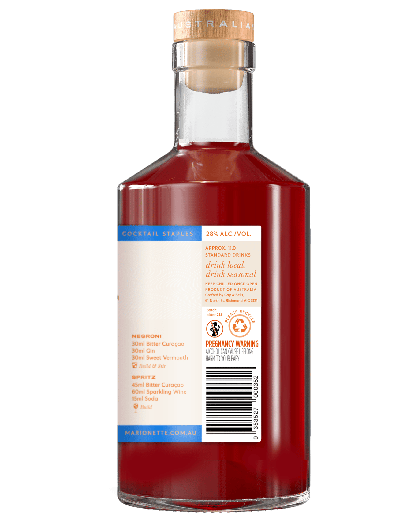 Buy Marionette Bitter Curacao Liqueur 500ml Online (Lowest Price