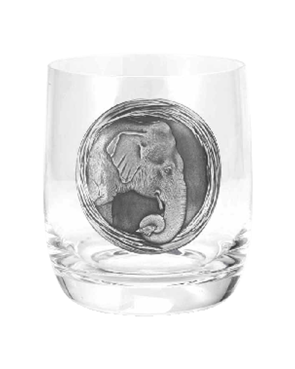 Animo Glass Whisky Tumbler Etched Glass Elephant - Groceries
