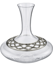  Royal Selangor Wicker Wine<br>Decanter - Chateau   <p>The contradiction of a humble countrified trellis, decorating a receptacle whose sole purpose is of oenological ritual, may well be just as delicious as the Premier cru breathing within.<br>Space is available for personalisation.<br>Wicker’s diamond pattern, adopted from traditional willow fencing and basketry techniques, evokes the rural charms of a pastoral life, a yearning for which was fashionable amongst French aristocracy of the 18th century.</p>