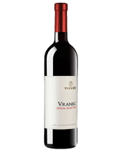  Tikves Vranec Special<br>Selections 2015  750ML This native variety, 100% Vranec wine, reveals briery, raspberry, earthy, peppery fruit character, as well as a spice box note mixed with chocolate. Gorgeous fruit, medium to full body, supple tannins. It comes from the 30-60 year old Vranec vines from the oldest winery in Macedonia, Tikveš winery.<br />Pairs exquisitely with grilled meat, lamb, veal or pork at 16-18°C.