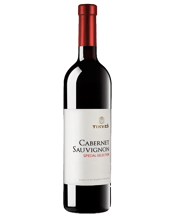  Tikves Cabernet Sauvignon<br>Special Selections... 750ML Dry red wine with a deep purple-red colour, discreet red fruit aromas of sour cherry, raspberry with undertones of sweet spices. This full-bodied wine has smooth tannins and a distinctively elegant finish.<br />Pairs exquisitely with red meat as well as with full-fat cheese at 16-18˚C.