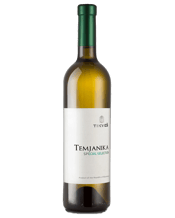 Tikves Temjanika Special<br>Selection 2018 750ML Dry white wine with lemon colour interlaced with greenish nuances, floral aromas with distinctive violet, rose and tangerine scents. Well-balanced and intriguingly delicate body.<br />Pairs exquisitely with cooked vegetables, fresh salads and spicy pork. Serving temparature at 10-12˚C.