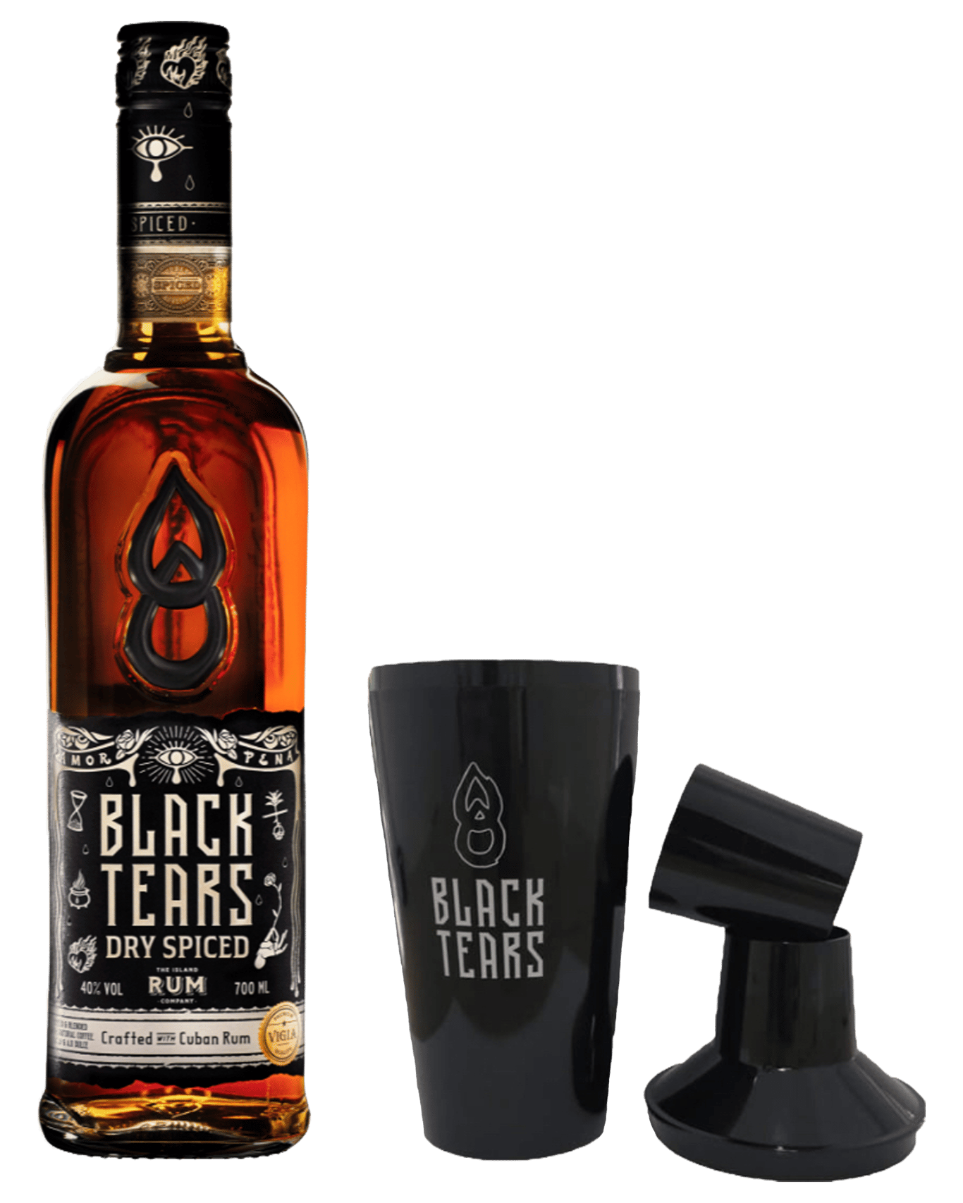 Buy The Island Rum Company Black Tears Dry Spiced Rum 700ml With Home