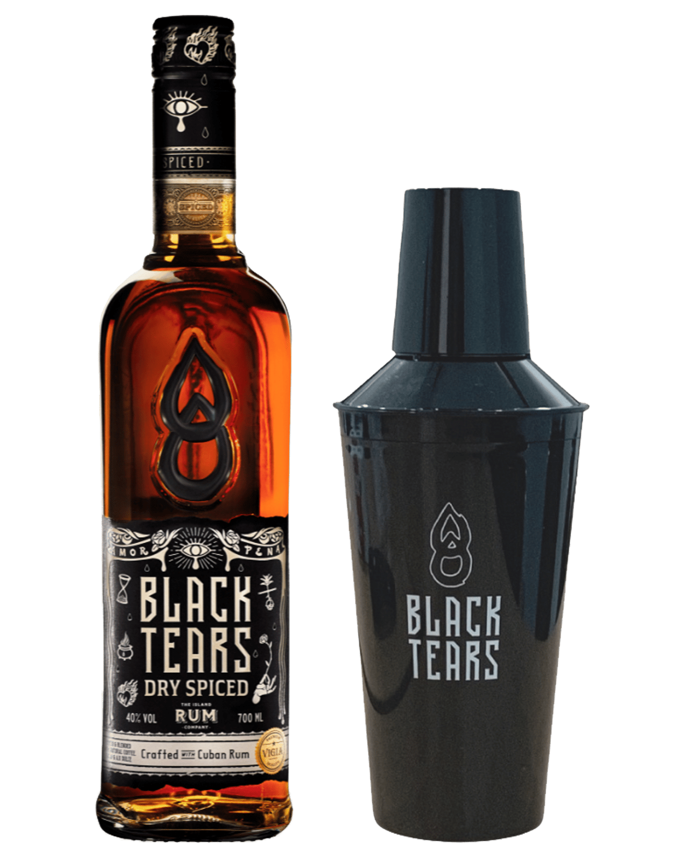 Buy The Island Rum Company Black Tears Dry Spiced Rum 700ml With Home