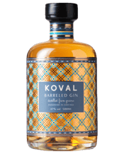  Koval Organic Barreled Gin<br>500ml  500ML Koval Barreled Gin is a limited edition gin. Aged in barrels previously used for the Koval Rye Whiskey, this gin has a dark gold colour and unique aromatic characteristics of vanilla and spices. Half way between a gin and rye whiskey, this gin is perfect for Negronis or Boulevardiers.