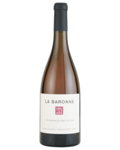  Chateau La Baronne Le<br>Grenache Gris De... 750ML Grenache gris from very old vines, with long maceration on skin to give this white wine a lovely salmon colour, a beautiful fullness and a real minerality.<br>Nose of candied orange, dried fruit and saffron. Vibrant and deep on the palate, finishing with a lot of freshness.