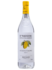  Blo Nardini Acqua Di Cedro<br>Liqueur 700ml  700mL Using antique recipes passed down through the generations, Nardini produce a fine selection of liqueurs through enhanced skilled blending of herbs and fruits. Acqua di Cedro Liqueur is a traditional citron-based liqueur with a sweet citrus taste and dry finish. Versatile drink for any time of day, perfect served chilled, ideal as a cocktail ingredient, long drinks, over ice cream or fresh fruit.