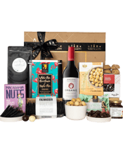  Byron Bay Gifts Gourmet Food<br>Hampers  750ML The Gourmet Food Hamper is a collection of premium artisanal treats that will delight your taste buds and impress even the most discerning foodies. This hand-selected assortment of delicious goodies is perfect for any occasion, whether you're sending a thoughtful gift to a loved one or treating yourself to a little indulgence.<br>Enjoy the rich, delicious flavour of award-winning artisanal gourmet foods, paired perfectly with a crisp, fruity bottle of Angove organic wine. Indulge in the sweet, c