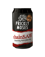  Prickly Moses Chainsaw<br>Cleansing... 375mL This beer is designed to be the perfect cleansing ale. Golden straw in colour, the use of malted wheat imparts a dry finish matched with a clean and distinct hop aroma imparted from the Ella hop variety.