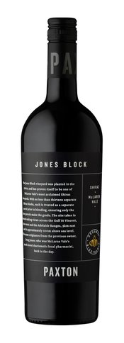 Paxton Jones Block Shiraz 750ml This is McLaren Vale Shiraz at its finest. From the acclaimed 'Jones Block', this wine is well regarded for its generous, yet elegant style. A small parcel was selected from our century old vines for complex fruit flavours and seamless structure. Grapes are hand pruned; wine is aged in fine grained French and American oak. As always, no corners cut. A rich, savoury and spicy blend, this wine has a fleshy middle palate and great length. Enjoyed with food, a glass or three of Paxton is certain to