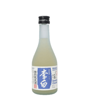 Rihaku Shuzo Tokubetsu<br>Junmai Nigori... 300ML Rihaku Tokubetsu Junmai Nigori is quite special because its milling rate of 58% technically qualifies it as Junmai Ginjo grade - a rare quality level for a nigori (cloudy) sake. It presents an opportunity to move Nigori drinkers forward to new styles of sake. Bright and lean in the mouth, unlike many Nigori, and the impact is chewy with sweet rice flavours intermingling with the nutty and slightly fruity characteristics of the sake.