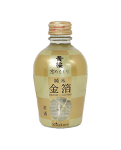 Kizakura Tokuri Style Golden<br>Leaf Junmai Sake... 180ML Kizakura Tokuri Style Golden Leaf Junmai Sake is a dry and crisp style Junmai Sake with real gold flakes packaged in a charming Tokkuri-shaped bottle. It is crafted by renowned sake brewery KIZAKURA in Kyoto and boasts a rich, mellow, and dry flavor. Pair with sushi, sashimi, or tempura for a delicious culinary experience. Serve warm or slightly chilled for optimal taste. To commemorate a special occasion, this sake is a perfect gift idea.