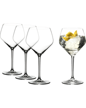  Riedel Extreme Gin Set  670mL This set contains 4 pieces Gin Tonic glasses and is ideal to give as gift or to enjoy yourself. The diamond-shaped machine-made cocktail glass of the eye-catching&nbsp;glass collection Extreme is perfect for cocktails and mixed drinks. The Extreme glasses derive their name from their extreme contours. Present your drinks in an appealing way. All RIEDEL glasses are dishwasher safe.