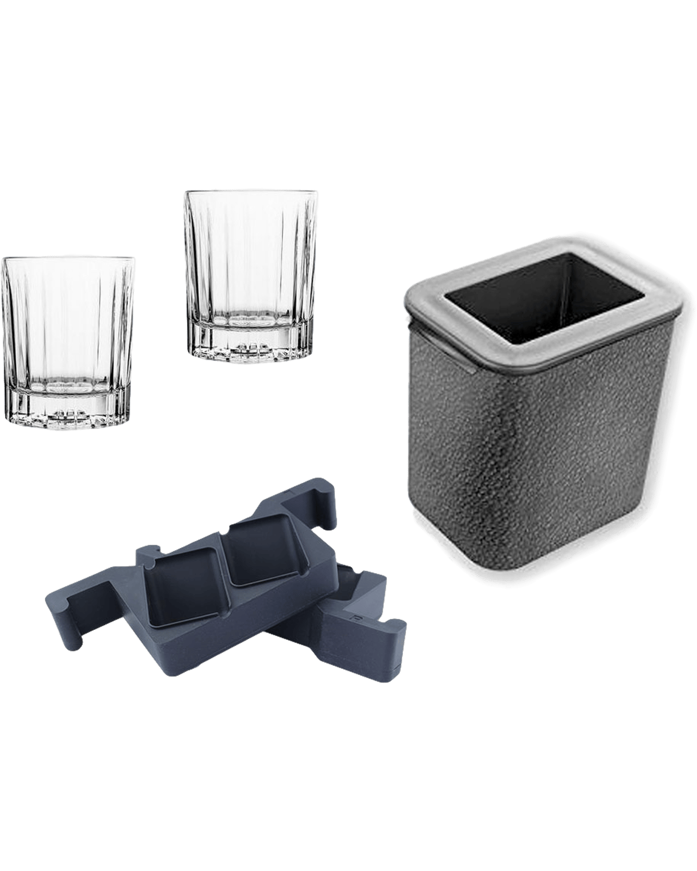 Buy Cocktail Kit Crystal Clear Ice Cube And Old Fashioned Glassware Set