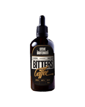  Steve The Bartender's Coffee<br>Bitters 100ml  100ML Awaken your cocktails with the bold, aromatic depth of Steve the Bartender's Coffee Bitters.<br>Crafted to add richness and complexity, these bitters combine roasted coffee beans with hints of cacao, warm spice, and a touch of sweetness for a dark, rich flavour profile.<br>Each dash delivers a smooth bitterness and deep roast character that enhances everything from spirit-forward classics to modern creations.<br>Infused with nutmeg, vanilla, and demerara sugar, this balanced blend offers subtle
