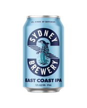  Sydney Brewery East Coast<br>Ipa 375ml Can  375ML Brewed with Citra, Simcoe, Amarillo and Galaxy hops, our 7.0% IPA creates flavours and aromas of tropical friuts, citrus, berries and pine. It encapsulates a summer lifestyle on the Pacific shores.