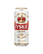 Tyskie Premium Lager 500ml 500mL Tyskie Gronie's Premium Lager, one of the biggest served beers in Europe has finally made it to our shores! A taste benchmark in the world of lagers, the beer has a excellently balanced flavour profile delivering a distinctive bitterness and malty fullness with a crisp finish.