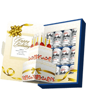  Asahi 'birthday Pack' Gift<br>Set  500ML Fully imported from Japan!<br><br>Asahi Birthday Gift Set containing 10 delicious Super Dry 350mL Cans and 2 Super Dry 500mL Cans encased in a fold out gift box.<br><br>The perfect gift for Japanese beer fans!