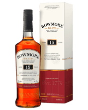  Bowmore 15 Year Old Scotch<br>Whisky 700ml  700ML Matured first in bourbon barrels then Oloroso casks, there's no finer example of a sherry cask finish than our 15 Year Old. It's the final three years spent in Oloroso sherry casks that gives Bowmore 15 Year Old the rich, deep colour and robust warming finish.