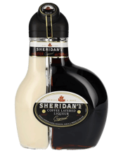  Sheridans Coffee Layered<br>Liqueur 1l  1L Sheridan's Coffee Layered Liqueur, popularly known as Sheridan coffee liqueur, boasts two vessels inside the bottle. One side is divine 'white chocolateness', the other, sweet coffee. When poured, the two sides combine, resulting in an Irish Coffee marriage of pure delight!