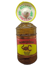 Scorpion Mezcal Añejo 1<br>Year, 100% Espadin... 750ML Aged to smooth perfection, Scorpion Mezcal Añejo 1 Year, this smooth scorpion spirits offering is a luxurious expression of artisanal mezcal. Crafted from 100% agave Espadín and traditionally roasted in stone-lined pits, it is double distilled in copper stills and matured for one full year in oak barrels, coming from Mexico's rich mezcal traditions that highlight the natural flavors of espadin agave.<br>True to its name, each bottle features a real scorpion — a signature of the brand and a bold