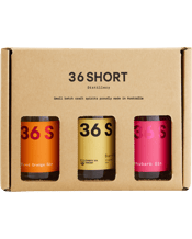 36 Short Gin Trio Pack 200ml<br> 200ML Two brothers honour their father, Pando, through 36 Short (Pando’s suit size), a family-owned distillery crafting premium spirits.<br />Our 36 Short Gin Trio Pack (3 x 200ml bottles) is the perfect gift for a gin lover or a delightful indulgence for yourself! It includes three of our award-winning gins: Blood Orange Gin, Pink Rhubarb Gin and Barrel Aged Gin.