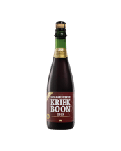  Boon Oude Schaarbeekse Kriek<br>2019 375ml  375ML The rich, complex flavour of this beer resulted from the union of Lambic beer and a very intense Kriek expression. It was inspired by the age-old tradition of using Schaarbeekse cherries.<br />Oude Schaarbeekse Kriek Boonis made with 250 grams of Schaarbeek cherries per litre. These cherriesare harvested in Belgium and have astrong flavour. They combine the gentle and slightly tart flavours of the Lambic beer with avery intense but balanced cherry expressionto create a smooth, rounded finish. An
