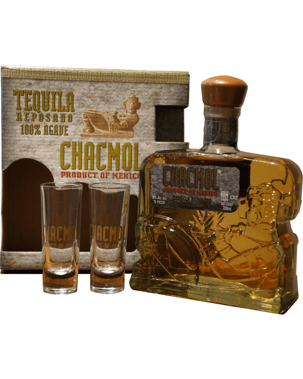 Buy Chacmol Reposado Tequila Gift Pack With Shot Glasses 700ml Online