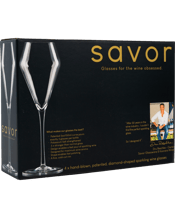  Rouge Vintner Sparkling<br>Glass Gift 4 Pack   The Savor glassware range is for the wine obsessed.<br><br />Designed by Koonara Wines Dru Reschke, after 20 years in the wine industry he wanted to create a glass that was not only beautiful but practical. After struggling to find a glass that was just right for sparkling and champagne.<br><br />Dru's checklist:<br><br />Why has it been so hard to find a sparkling glass that’s easy to polish<br><br />A glass that doesn’t bubble over when I’m pouring<br><br />A glass that is big, but can still f
