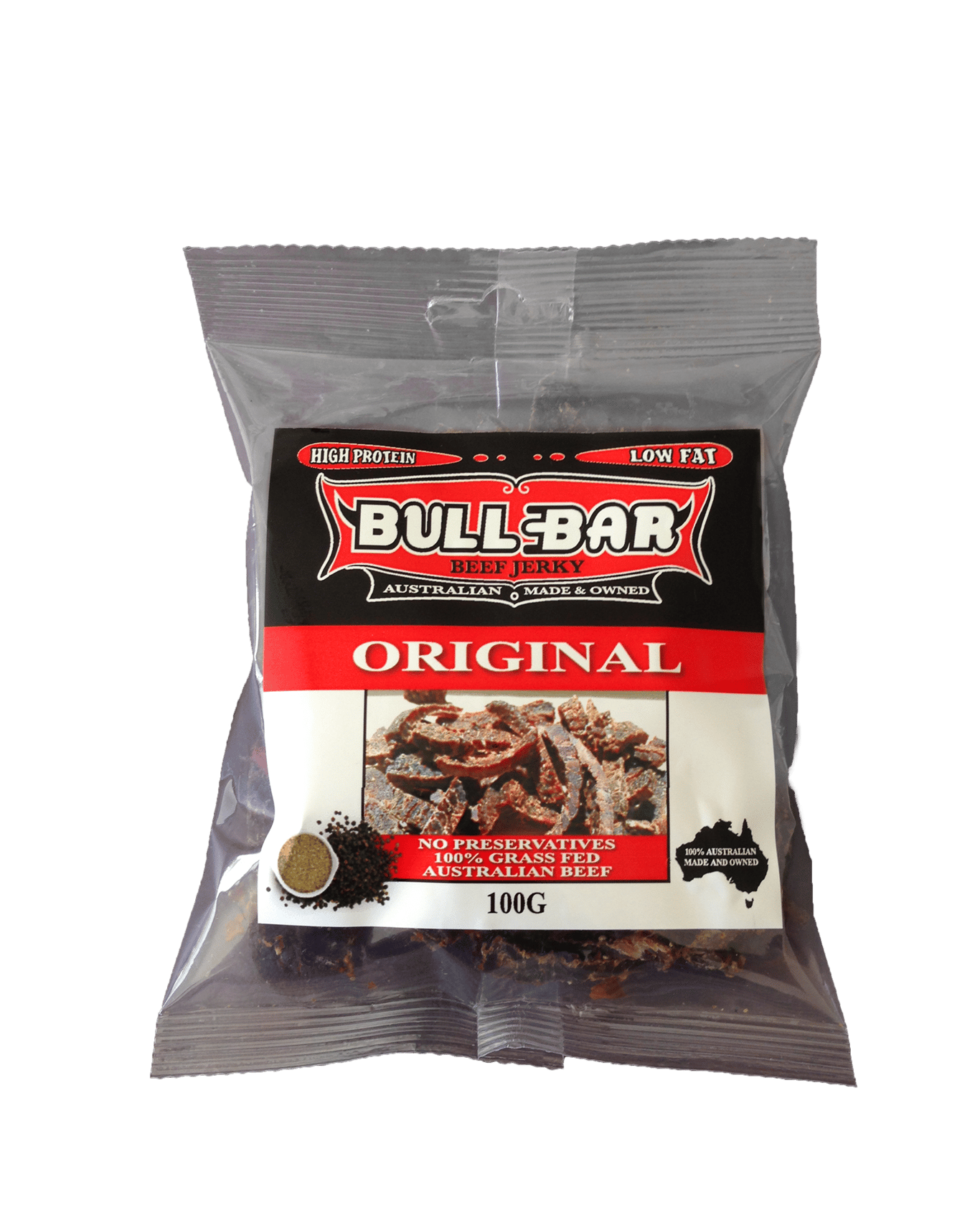 Buy Bullbar Beef Jerky Original 100g X 10 Packets (1kg) Online (Low ...