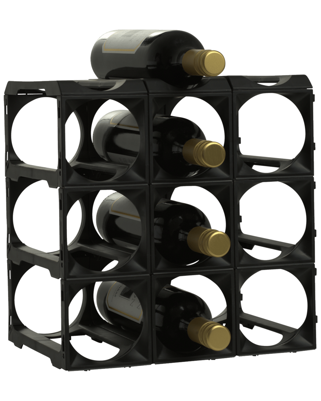 Buy Stakrax 12 Bottle Wine Rack Black Online (Lowest Price Guarantee