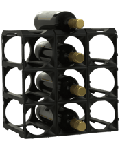  Stakrax 12 Bottle Wine Rack<br>- Black  24cm x 10.5cm x Australian designed and made modular wine storage that can be made into any size or shape. Revolutionary design Fits any space Build one bottle at a time Easy to build and dismantle Accepts Most Size Bottles