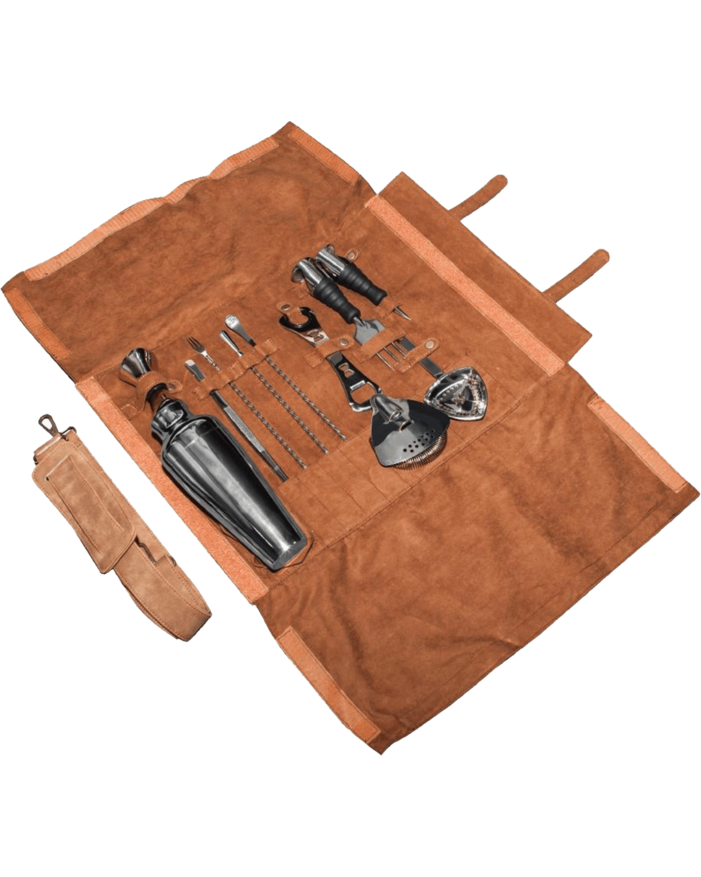 Ber Bar Tools Luxroll Premium Bartender S Kit Synthetic Leather Brown ...