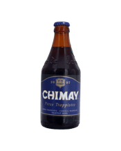  Chimay Blue 330ml  330ML The beautiful warm, dark hues of Chimay Blue and its compact light-brown head put on a spectacular show. This beer is without a shadow of a doubt a match made in heaven between luscious fruity aromas and delicious chocolate. It begins with a light sweet note before the creamy caramel transitions to a soft Mocha combined with an intense spicy taste, culminating in a delicious candied fruit finish. The delicious overall flavour develops into a pleasant lingering aftertaste, triggering a subtle war