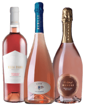 Frankie The Rose`s  750ML The Italian Rosé offerings Rebuli Prosecco Rosé, Rebuli Sparkling Rosé, and Villa Diana Cerasuolo are the perfect celebration of Italy's vibrant winemaking traditions. Each bottle brings its own unique character, but all share a refreshing complexity and delicate flavours.<br>Rebuli Prosecco Rosé The subtle fruitiness of rosé, notes of fresh berries and a smooth, clean finish.<br>Rebuli Sparkling Rosé crisp acidity balanced by a delicate floral and berry flavor.<br>Villa Diana Cerasuolo is a bol